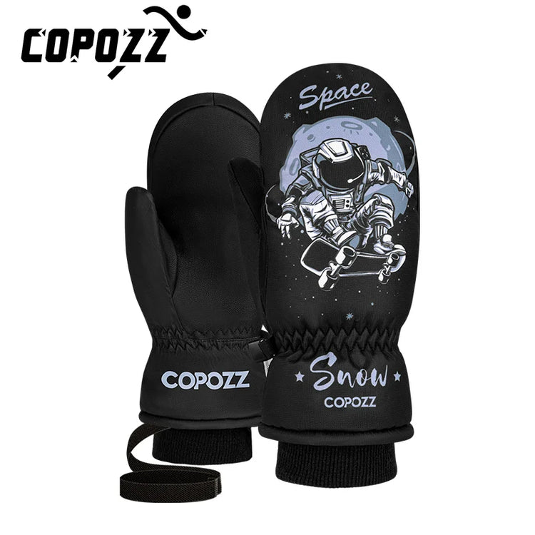 COPOZZ Children's Ski Gloves 3M Thinsulate Winter Keep Warm Finger Gloves Cute Cartoon waterproof Ultralight Snowboard Gloves