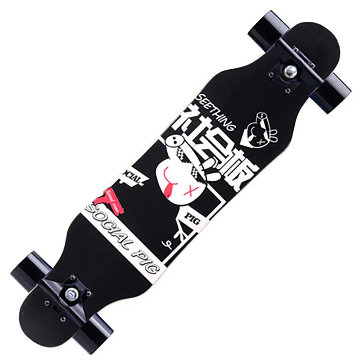 79cm/31" Beginner Skateboard Longboard Maple Flat-Plate Double Rocker Board Steel Bearing PU Wheels Children Adult Skate Board
