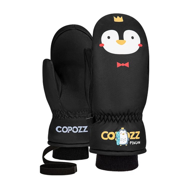 COPOZZ Children's Ski Gloves 3M Thinsulate Winter Keep Warm Finger Gloves Cute Cartoon waterproof Ultralight Snowboard Gloves