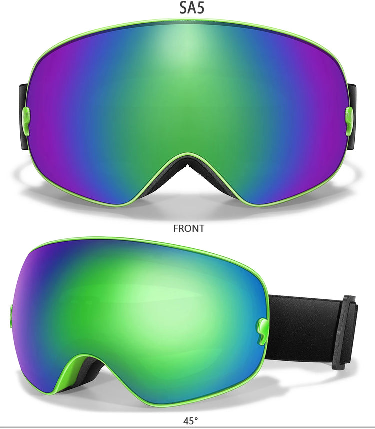 Winter Outdoor SKI Goggles Men And Women Teen, Free Optical Frame and Bag, UV400 Anti-Fog Snowboard Eyewear, Charistmas Gifts