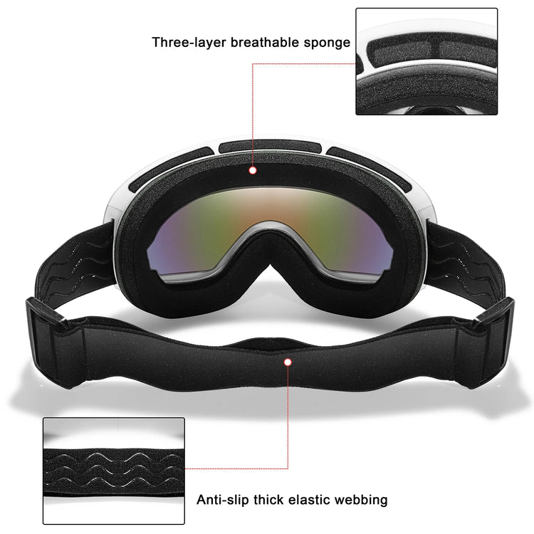 Winter Outdoor SKI Goggles Men And Women Teen, Free Optical Frame and Bag, UV400 Anti-Fog Snowboard Eyewear, Charistmas Gifts