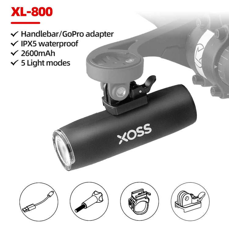 XOSS 800lumen BIcycle Light Bike Headlight Waterproof USB Rechargeable MTB Front Lamp Bicycle Flash Light