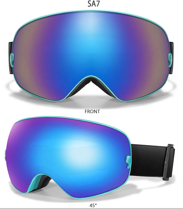 Winter Outdoor SKI Goggles Men And Women Teen, Free Optical Frame and Bag, UV400 Anti-Fog Snowboard Eyewear, Charistmas Gifts