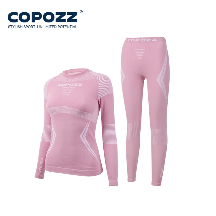 COPOZZ Winter Ski Thermal Underwear Sets Men Women Sweatwicking Breathable Quick Dry Tracksuit Ski Thermo Underwear Long Johns