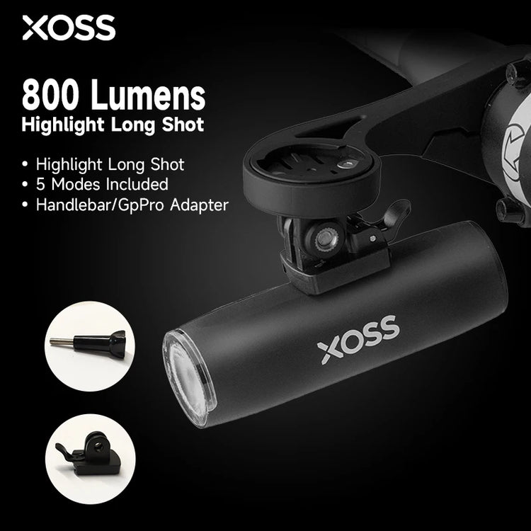 XOSS 800lumen BIcycle Light Bike Headlight Waterproof USB Rechargeable MTB Front Lamp Bicycle Flash Light