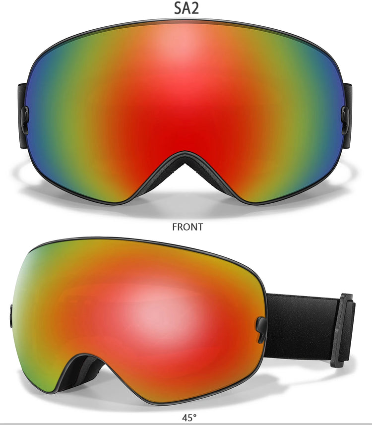 Winter Outdoor SKI Goggles Men And Women Teen, Free Optical Frame and Bag, UV400 Anti-Fog Snowboard Eyewear, Charistmas Gifts