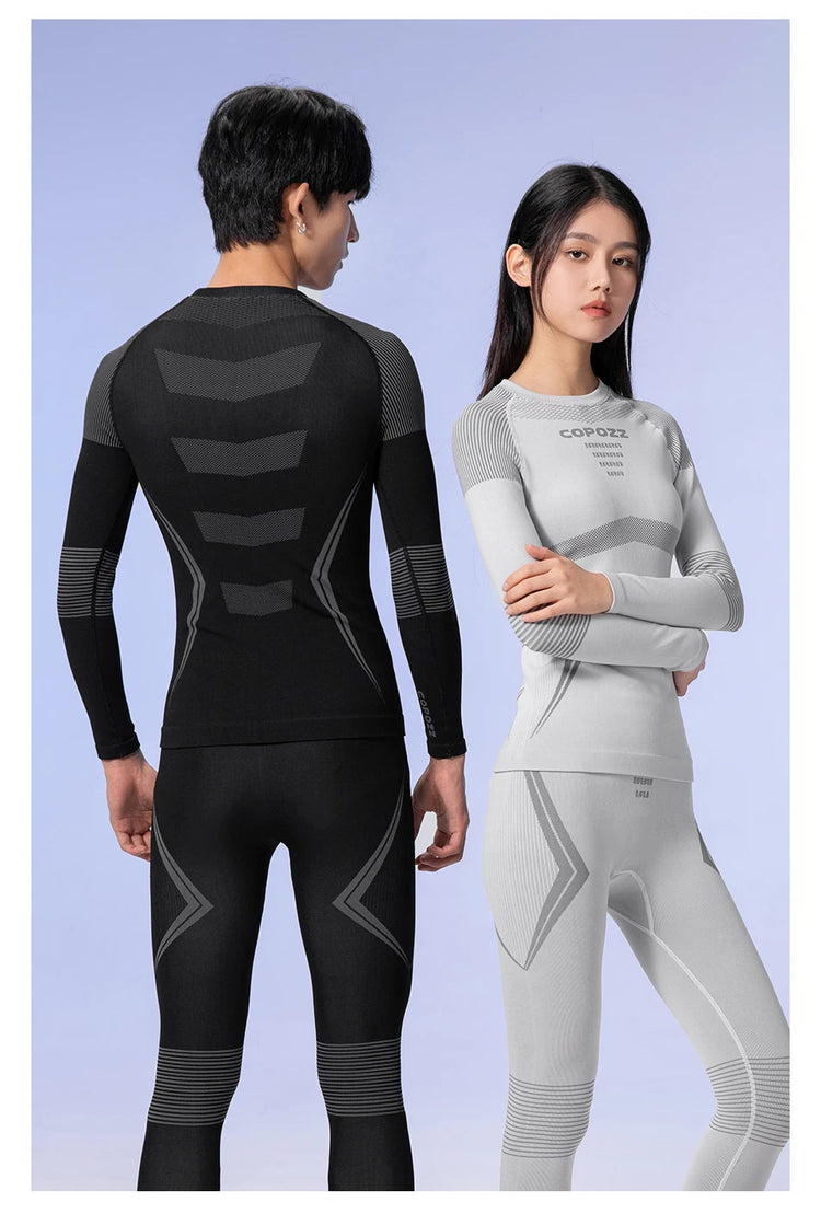 COPOZZ Winter Ski Thermal Underwear Sets Men Women Sweatwicking Breathable Quick Dry Tracksuit Ski Thermo Underwear Long Johns