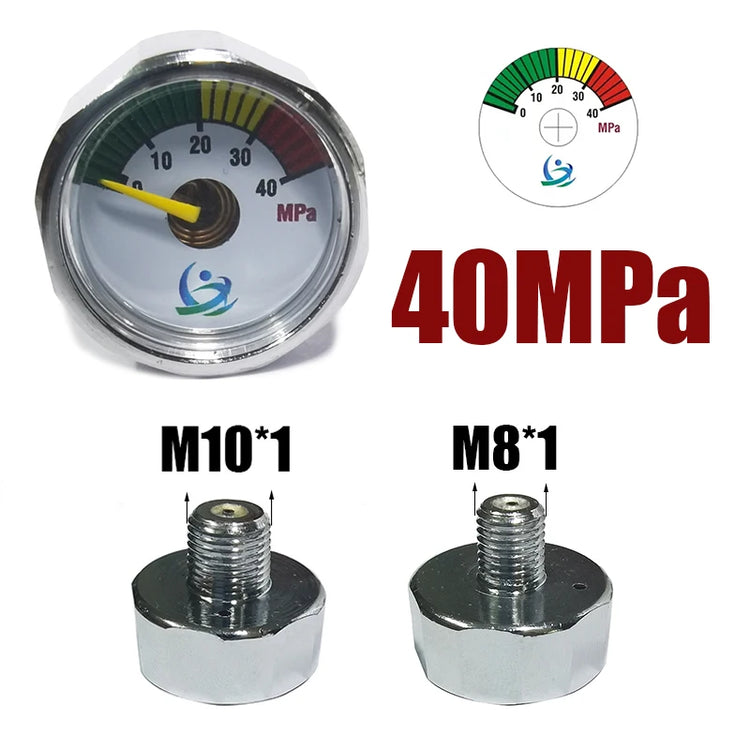 Manometer Pressure Gauge Mini Micro 25mm/1inch Gage Compressed Air Hand Pump Diving HPA Regulator M8*1 M10*1 1/8NPT 1/8BSPP