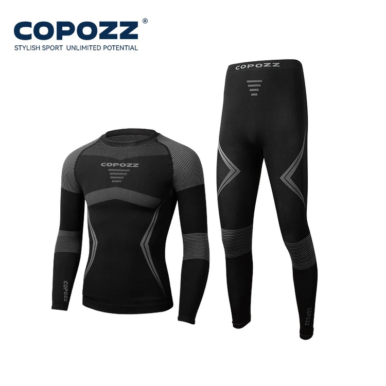 COPOZZ Winter Ski Thermal Underwear Sets Men Women Sweatwicking Breathable Quick Dry Tracksuit Ski Thermo Underwear Long Johns