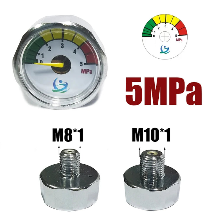 Manometer Pressure Gauge Mini Micro 25mm/1inch Gage Compressed Air Hand Pump Diving HPA Regulator M8*1 M10*1 1/8NPT 1/8BSPP