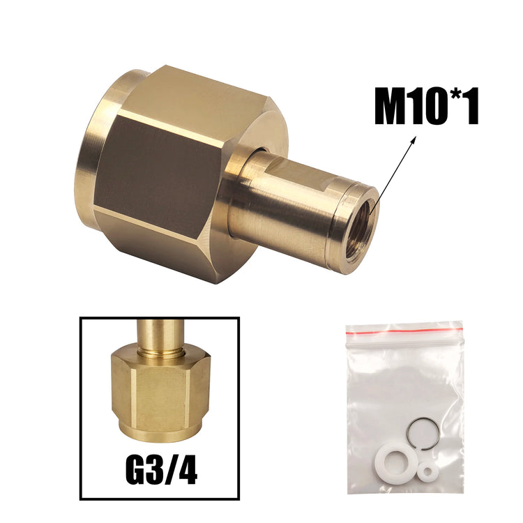 W21.8, G3/4, CGA320 Copper Nut Washer Set For CO2 Tank Cylinder Soda Water Soda Maker External Hose Adapter M10 Thread