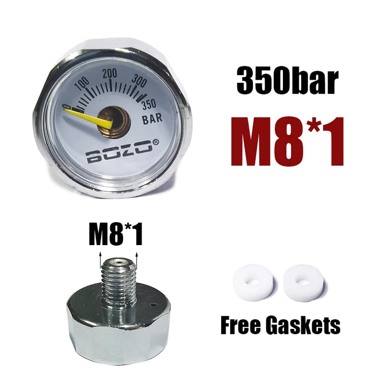 Manometer Pressure Gauge Mini Micro 25mm/1inch Gage Compressed Air Hand Pump Diving HPA Regulator M8*1 M10*1 1/8NPT 1/8BSPP