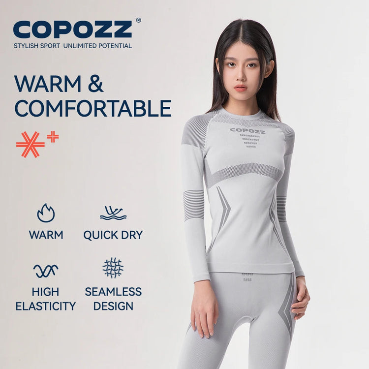 COPOZZ Winter Ski Thermal Underwear Sets Men Women Sweatwicking Breathable Quick Dry Tracksuit Ski Thermo Underwear Long Johns