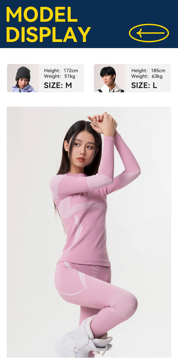COPOZZ Winter Ski Thermal Underwear Sets Men Women Sweatwicking Breathable Quick Dry Tracksuit Ski Thermo Underwear Long Johns