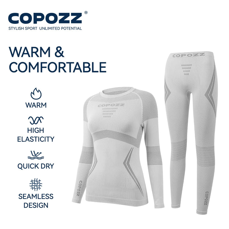 COPOZZ Winter Ski Thermal Underwear Sets Men Women Sweatwicking Breathable Quick Dry Tracksuit Ski Thermo Underwear Long Johns