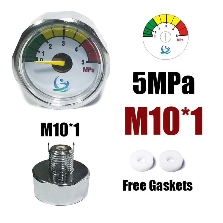 Manometer Pressure Gauge Mini Micro 25mm/1inch Gage Compressed Air Hand Pump Diving HPA Regulator M8*1 M10*1 1/8NPT 1/8BSPP