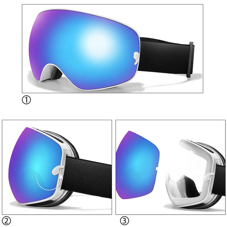 Winter Outdoor SKI Goggles Men And Women Teen, Free Optical Frame and Bag, UV400 Anti-Fog Snowboard Eyewear, Charistmas Gifts