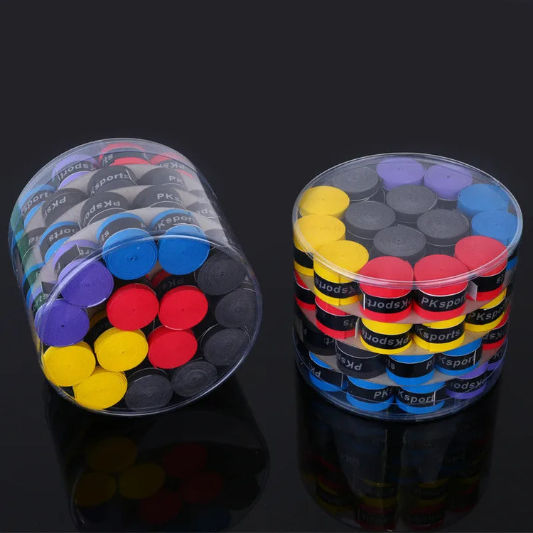 60Pcs Tennis Overgrip Tennis Racket PU Anti-skid Sweatband Absorbed Wrap Taps Fishing Rods Badminton Grips Overgrip Tape