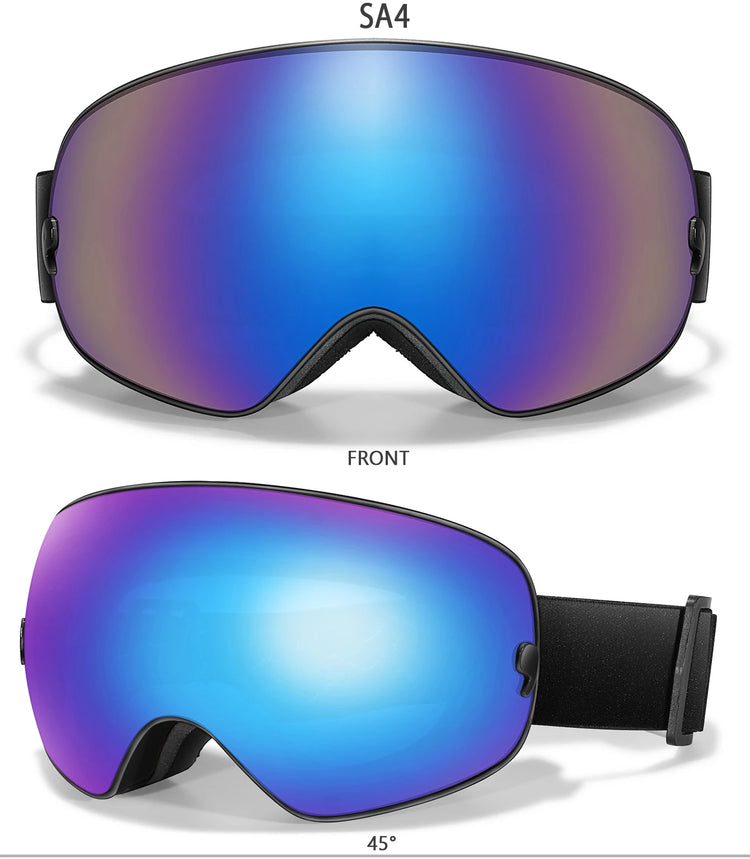 Winter Outdoor SKI Goggles Men And Women Teen, Free Optical Frame and Bag, UV400 Anti-Fog Snowboard Eyewear, Charistmas Gifts