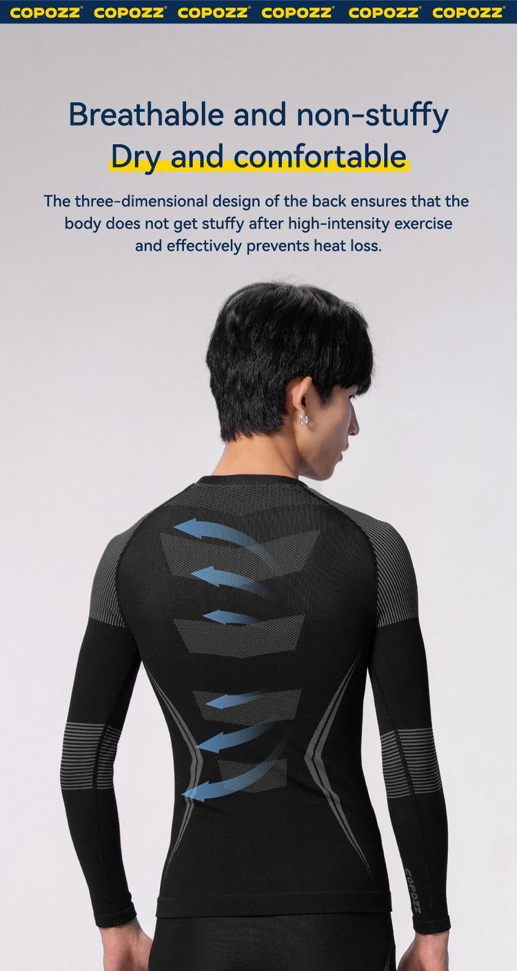 COPOZZ Winter Ski Thermal Underwear Sets Men Women Sweatwicking Breathable Quick Dry Tracksuit Ski Thermo Underwear Long Johns