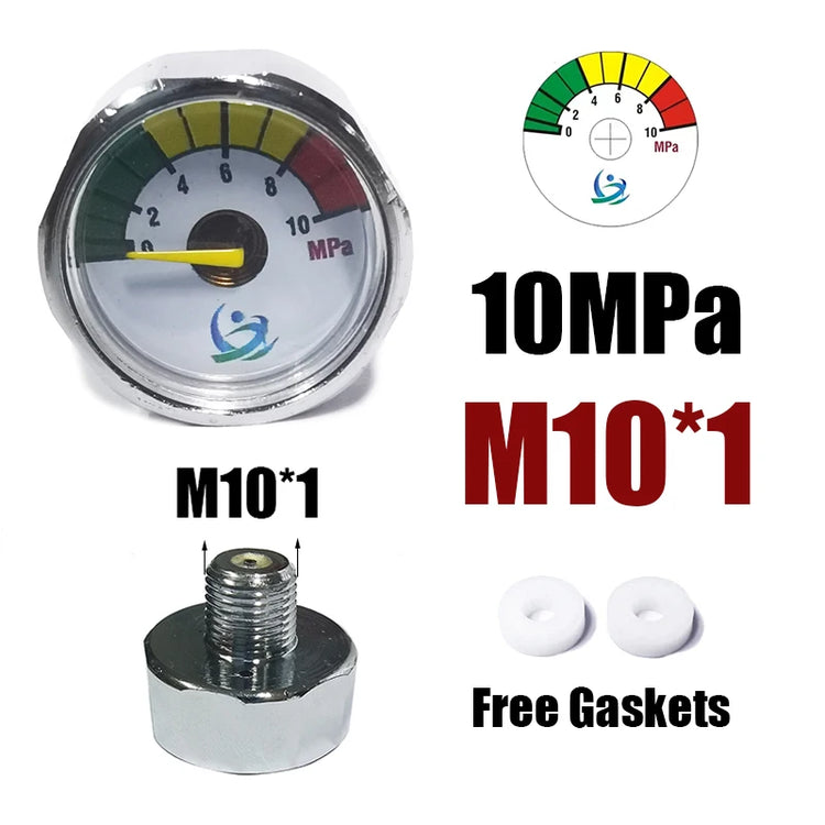 Manometer Pressure Gauge Mini Micro 25mm/1inch Gage Compressed Air Hand Pump Diving HPA Regulator M8*1 M10*1 1/8NPT 1/8BSPP