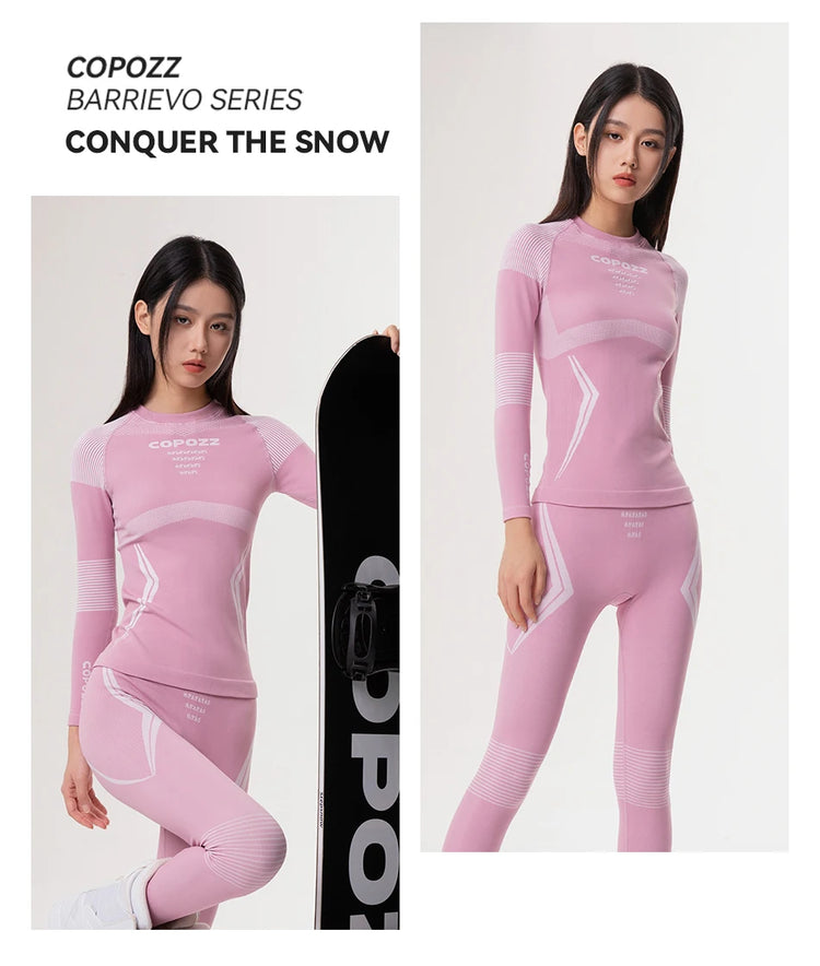 COPOZZ Winter Ski Thermal Underwear Sets Men Women Sweatwicking Breathable Quick Dry Tracksuit Ski Thermo Underwear Long Johns