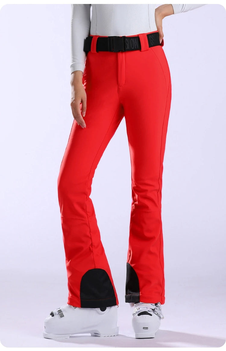New Slim Fit Skiing Pants Women Snow Trousers Winter Warm Sweat Pants Outdoor Windproof Ski Pants Waterproof Snowboard Clothes