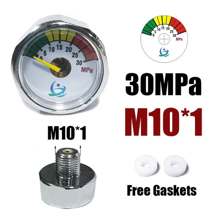 Manometer Pressure Gauge Mini Micro 25mm/1inch Gage Compressed Air Hand Pump Diving HPA Regulator M8*1 M10*1 1/8NPT 1/8BSPP