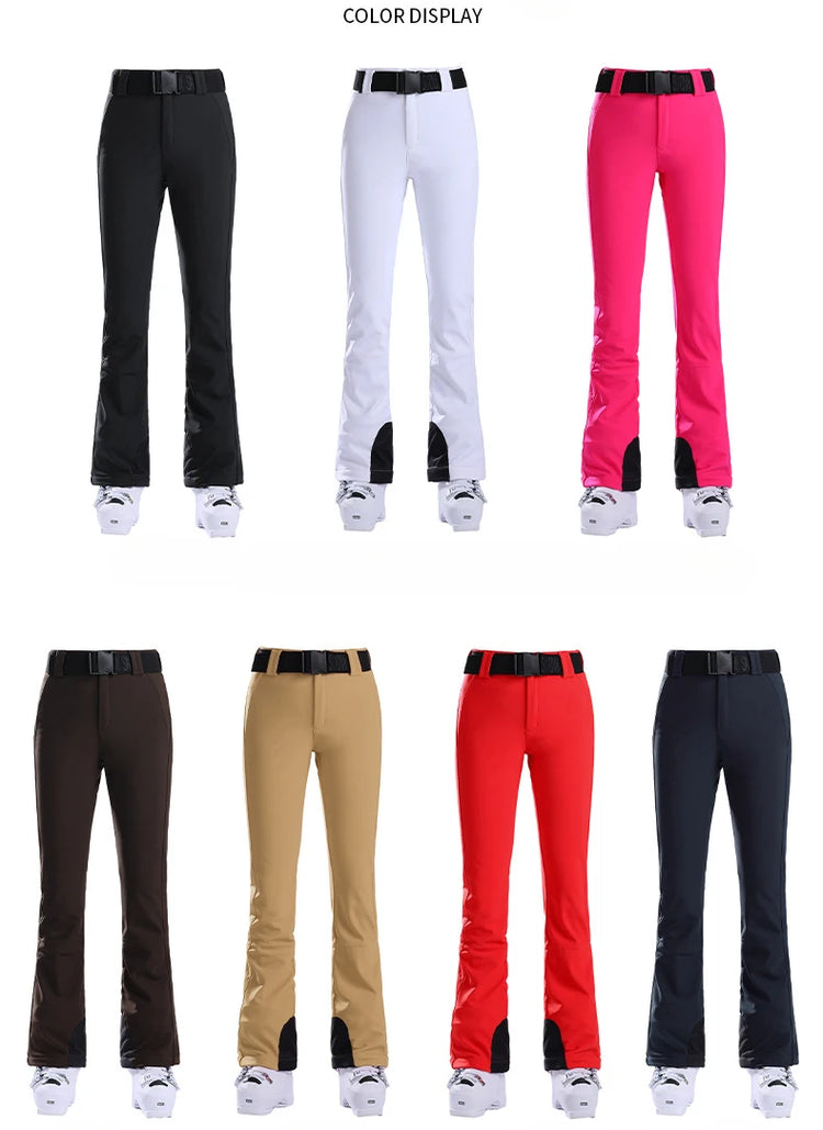 New Slim Fit Skiing Pants Women Snow Trousers Winter Warm Sweat Pants Outdoor Windproof Ski Pants Waterproof Snowboard Clothes
