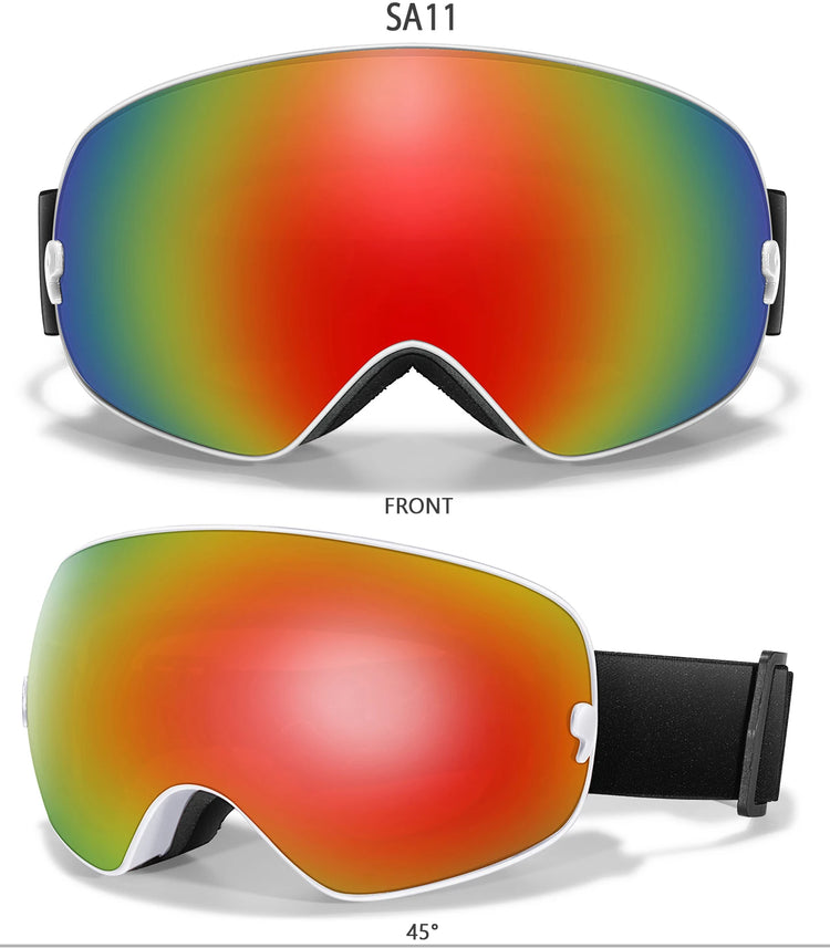 Winter Outdoor SKI Goggles Men And Women Teen, Free Optical Frame and Bag, UV400 Anti-Fog Snowboard Eyewear, Charistmas Gifts