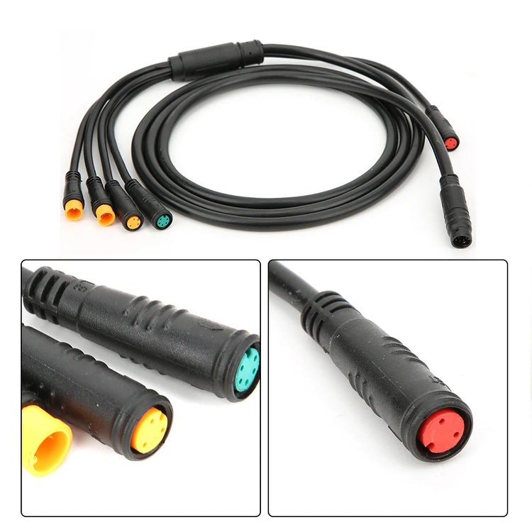 1 for 5 Integrated Bicycle Cable with Light Function for Ebike Waterproof Controller