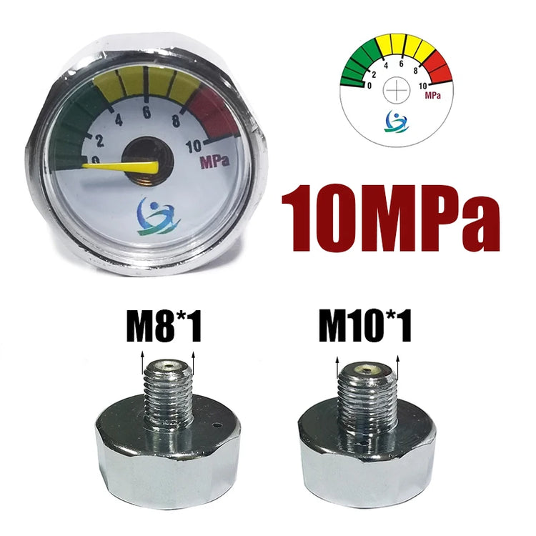 Manometer Pressure Gauge Mini Micro 25mm/1inch Gage Compressed Air Hand Pump Diving HPA Regulator M8*1 M10*1 1/8NPT 1/8BSPP