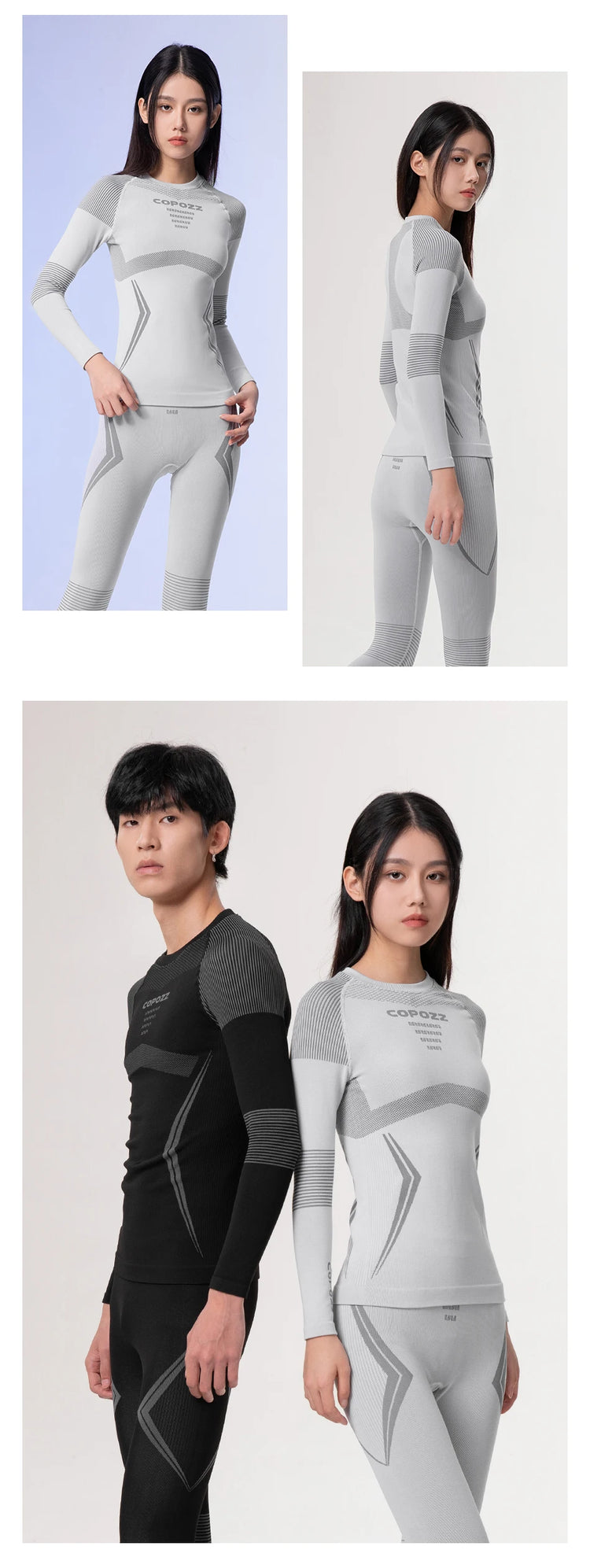 COPOZZ Winter Ski Thermal Underwear Sets Men Women Sweatwicking Breathable Quick Dry Tracksuit Ski Thermo Underwear Long Johns