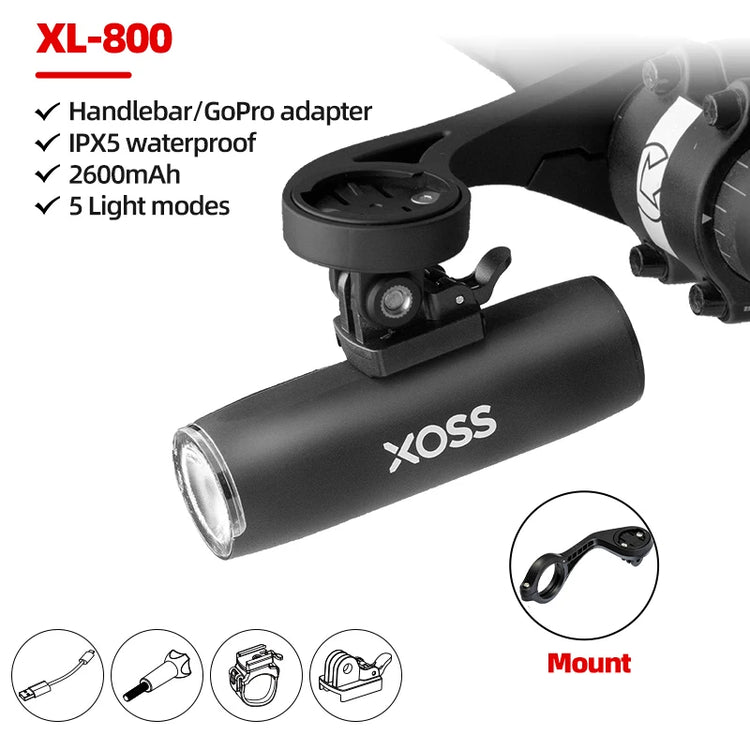 XOSS 800lumen BIcycle Light Bike Headlight Waterproof USB Rechargeable MTB Front Lamp Bicycle Flash Light