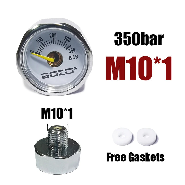Manometer Pressure Gauge Mini Micro 25mm/1inch Gage Compressed Air Hand Pump Diving HPA Regulator M8*1 M10*1 1/8NPT 1/8BSPP