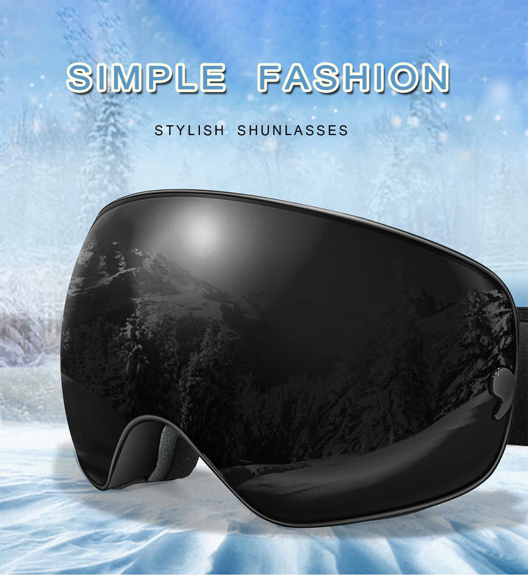 Winter Outdoor SKI Goggles Men And Women Teen, Free Optical Frame and Bag, UV400 Anti-Fog Snowboard Eyewear, Charistmas Gifts