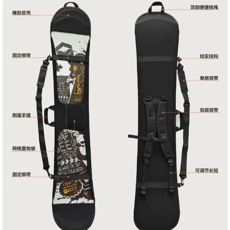 Ski Bag Snowboard Bag Monoboard Plate Protective Case Adjustable Large Capacity Scratch-Resistant Backpack Portable Skiing Bags