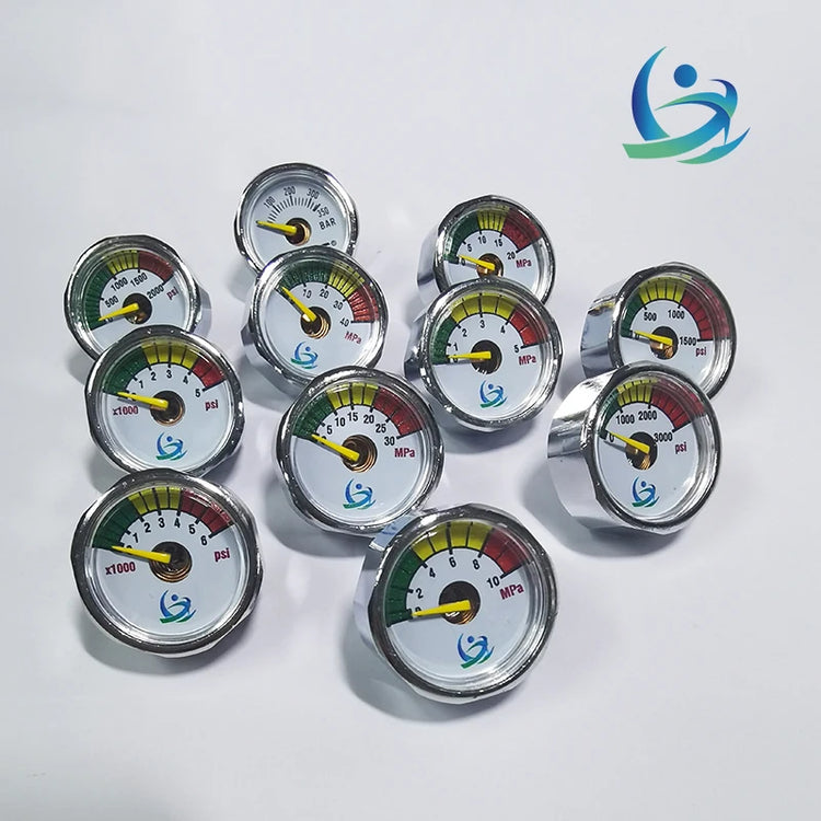 Manometer Pressure Gauge Mini Micro 25mm/1inch Gage Compressed Air Hand Pump Diving HPA Regulator M8*1 M10*1 1/8NPT 1/8BSPP