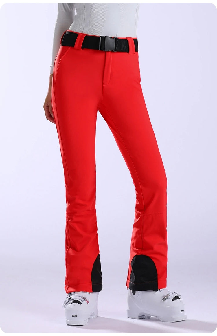 New Slim Fit Skiing Pants Women Snow Trousers Winter Warm Sweat Pants Outdoor Windproof Ski Pants Waterproof Snowboard Clothes