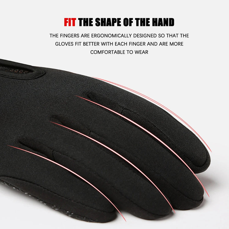 Winter Men's Gloves Warm Touchscreen Sport Fishing Splash-proof Skiing Cycling Snowboard Nonslip Zipper Women Gloves