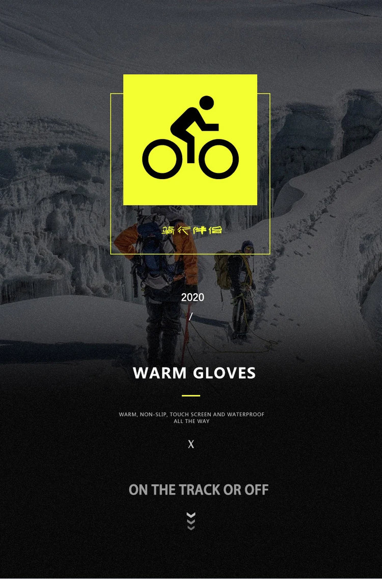 Winter Men's Gloves Warm Touchscreen Sport Fishing Splash-proof Skiing Cycling Snowboard Nonslip Zipper Women Gloves