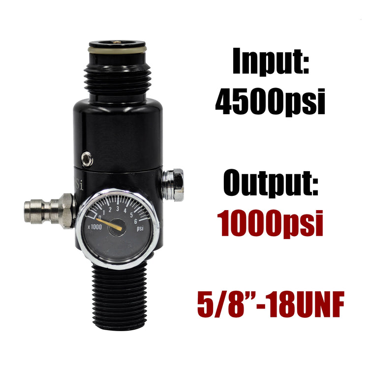 HPA 4500psi Cylinder Air Tank Regulator Valve Threads M18*1.5 or 5/8-18UNF Output 800psi to 3000psi Diving Mountain Climbing