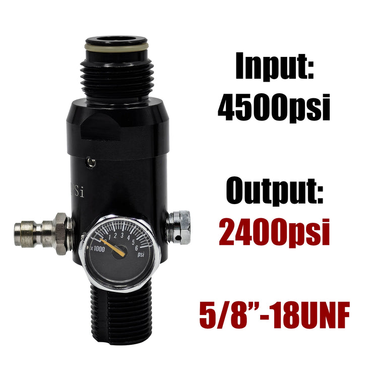 HPA 4500psi Cylinder Air Tank Regulator Valve Threads M18*1.5 or 5/8-18UNF Output 800psi to 3000psi Diving Mountain Climbing