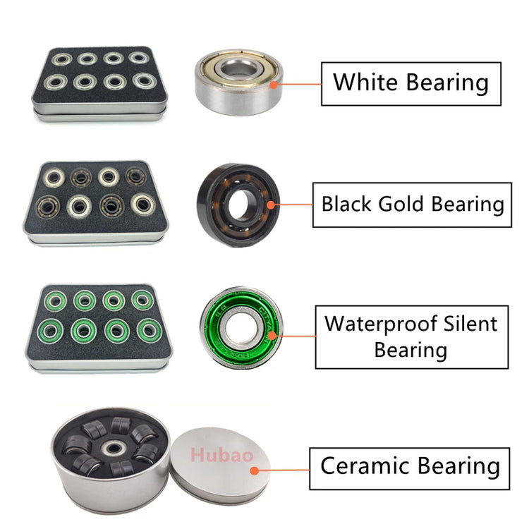 10/16pcs Bearing 608ZZ RS Waterproof Silent Ceramic 8x22x7mm ABEC-9 ILQ-9 Ball Bearing Roller Skate Speed Skate Skateboard