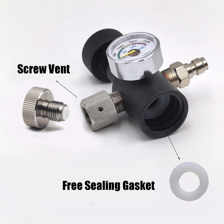 Soda Water Carbon Dioxide Cylinder Bottle Fefill Adapter Fill Station 1Metre/100inches Hose Kit 2000psi/150bar Gauge TR21-4