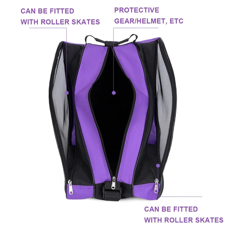 Portable Roller Skates Bag Ice Skating Bag Large Capacity Breathable Kids Inline Skates Bag Skates Storage Bag Skating Shoes Bag