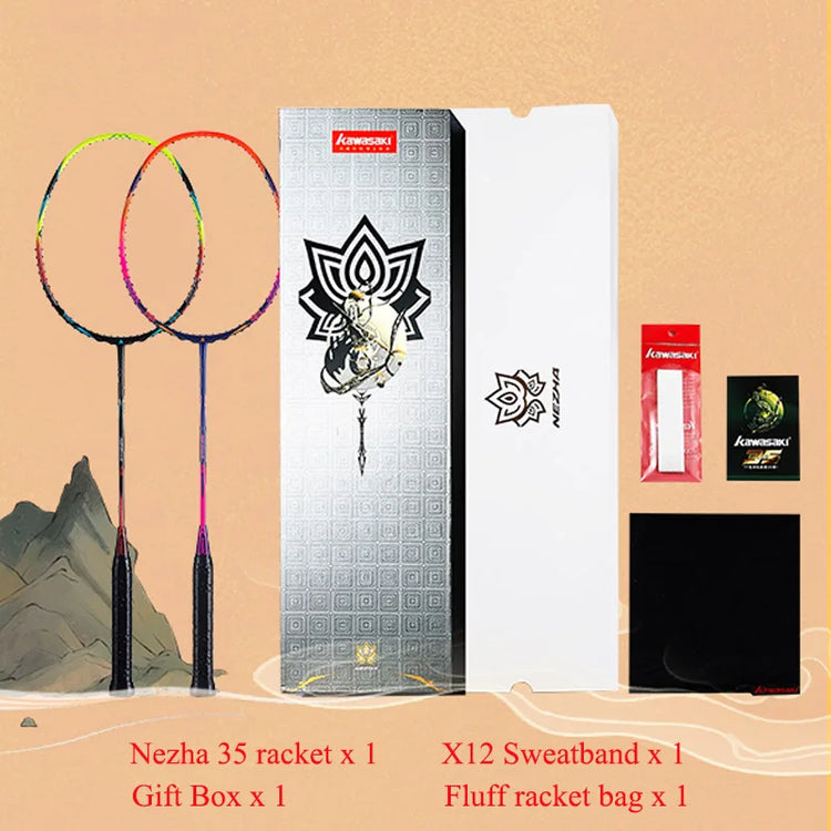 Kawasaki 5U Badminton Racket Professional Super Light Offensive Type High Graphite Badminton Racquet For Training  NeZha 35