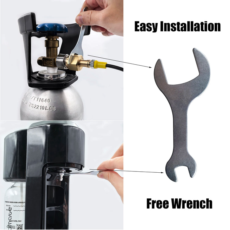 Soda Maker Accessories To External CO2 Tank Adapter Kit with Quick Disconnect Connector W21.8-14 G3/4 CGA320