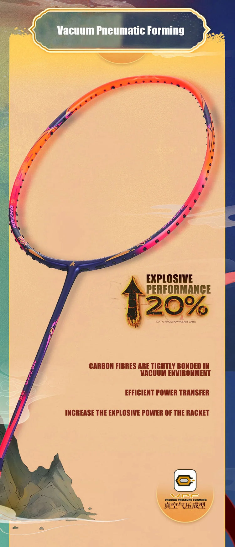 Kawasaki 5U Badminton Racket Professional Super Light Offensive Type High Graphite Badminton Racquet For Training  NeZha 35