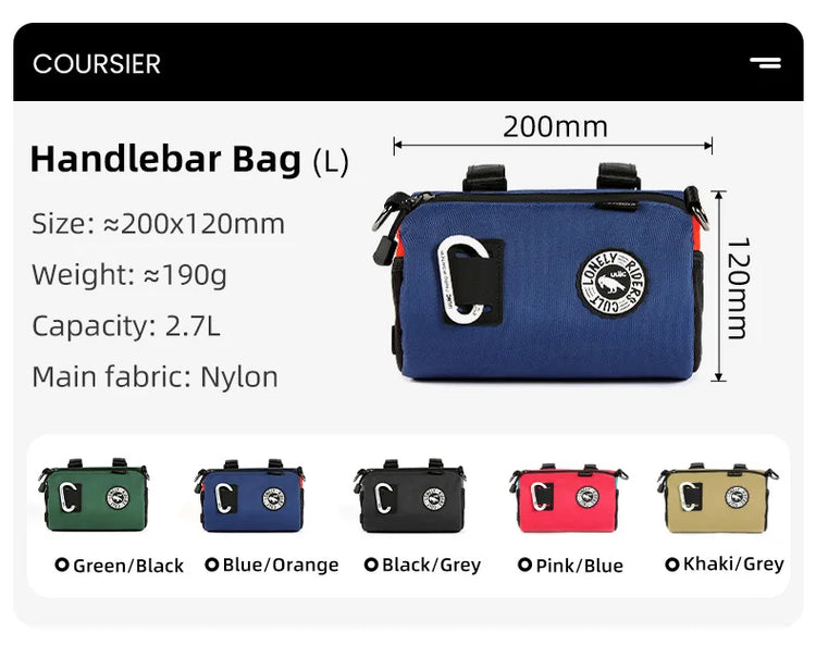 ULAC Multifunctional Bicycle Handlebar Bag 1.1/1.5/2.7L Large Capacity  Waterproof Portable Shoulder Bag Cycling Accessories